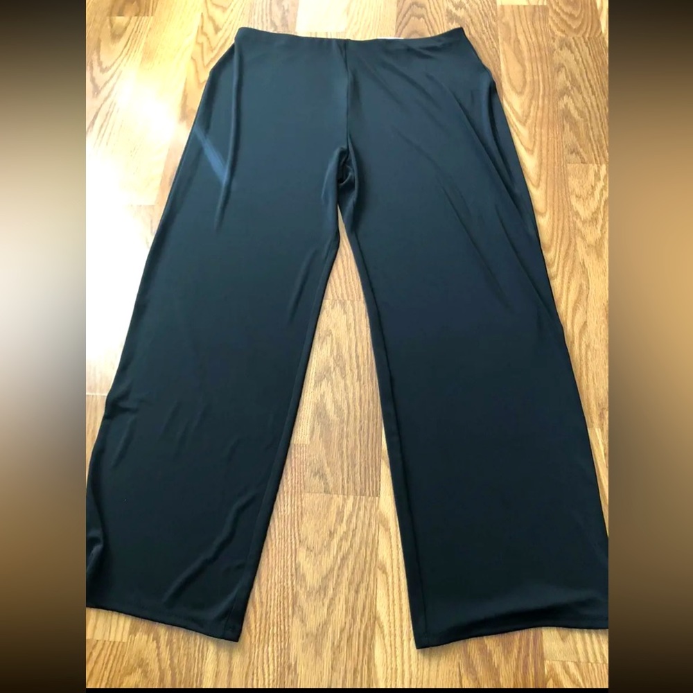 Alfani Elements Womens 0X Wide Leg Short Pants Black Elastic Waist Stretch